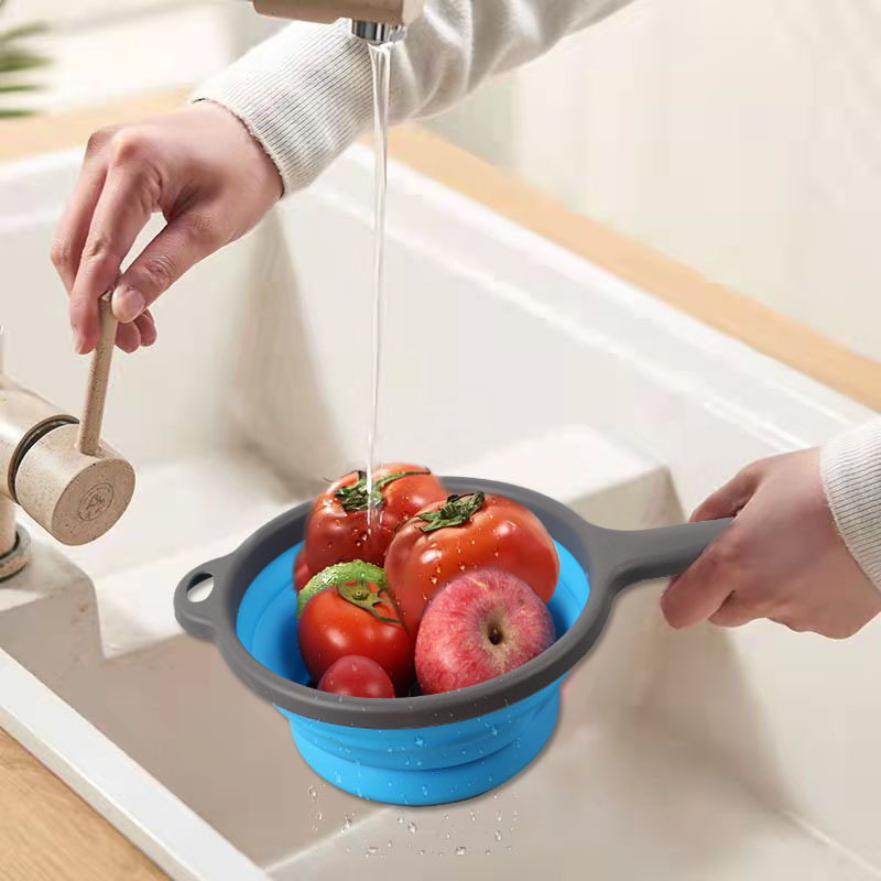 Silicone large vegetable basket fruit basket handle vegetable basket fruit basket thumbnail