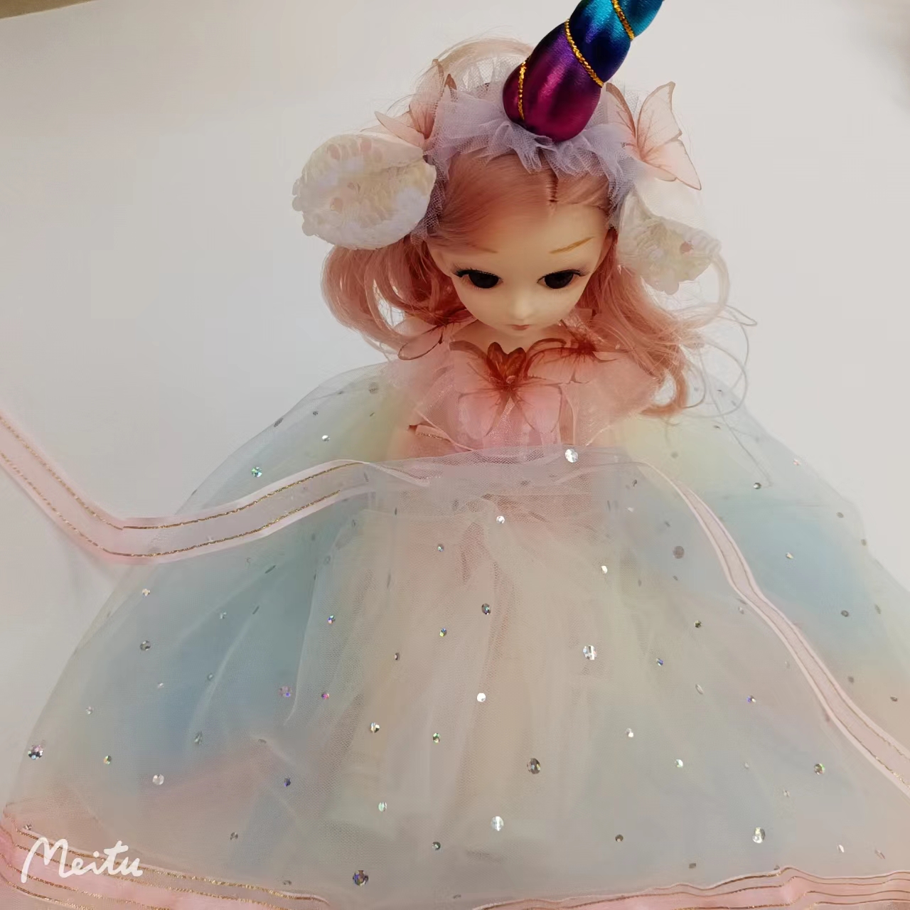 独角兽带音乐能动洋娃娃碎花裙婚纱系列礼品小女孩详情4