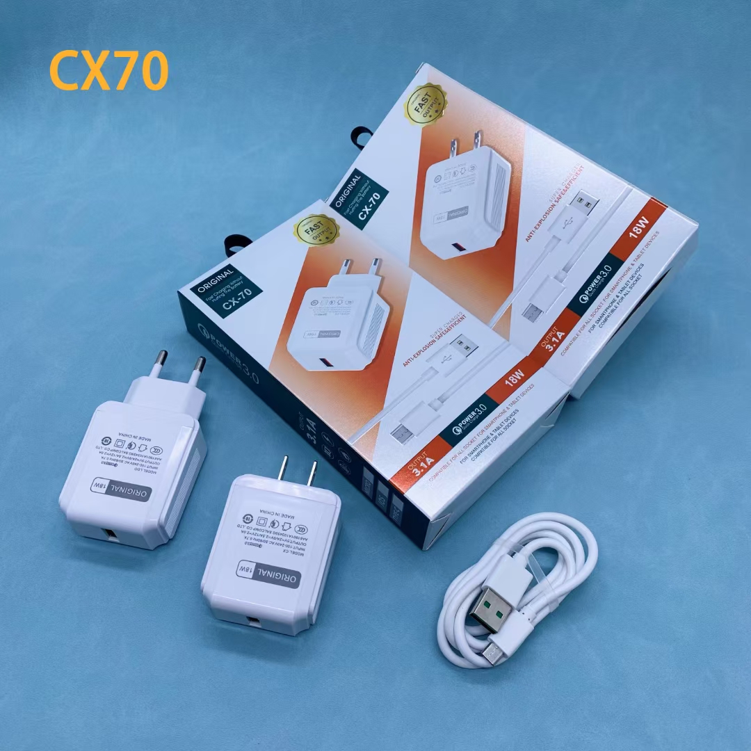CX70 Multi-functional QC3.0 mobile phone fast charger is a universal charging head for various mobile phones including Apple, Huawei and Android pic 3