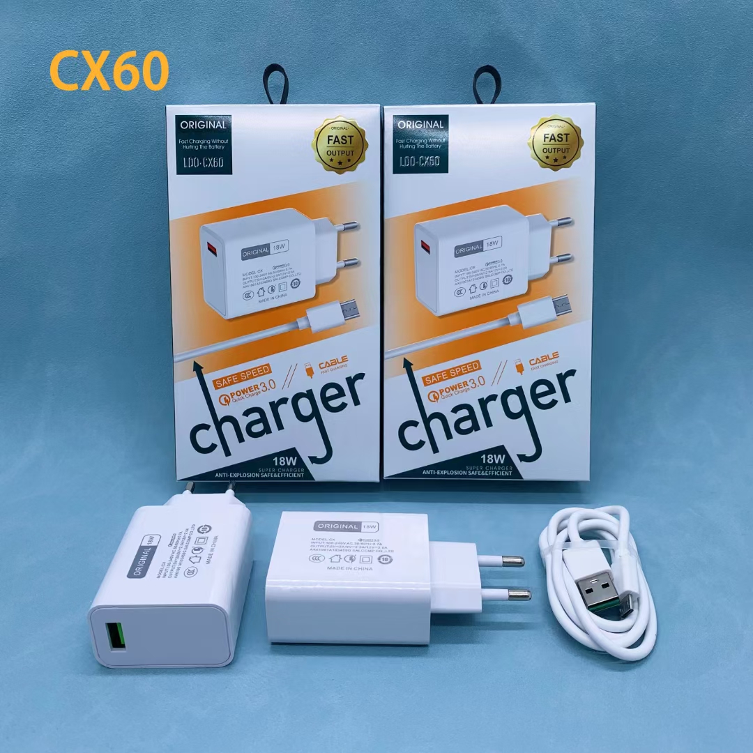 CX60 Multi-functional QC3.0 mobile fast charger is a universal charging head for various mobile phones including Apple, Huawei and Android pic 1