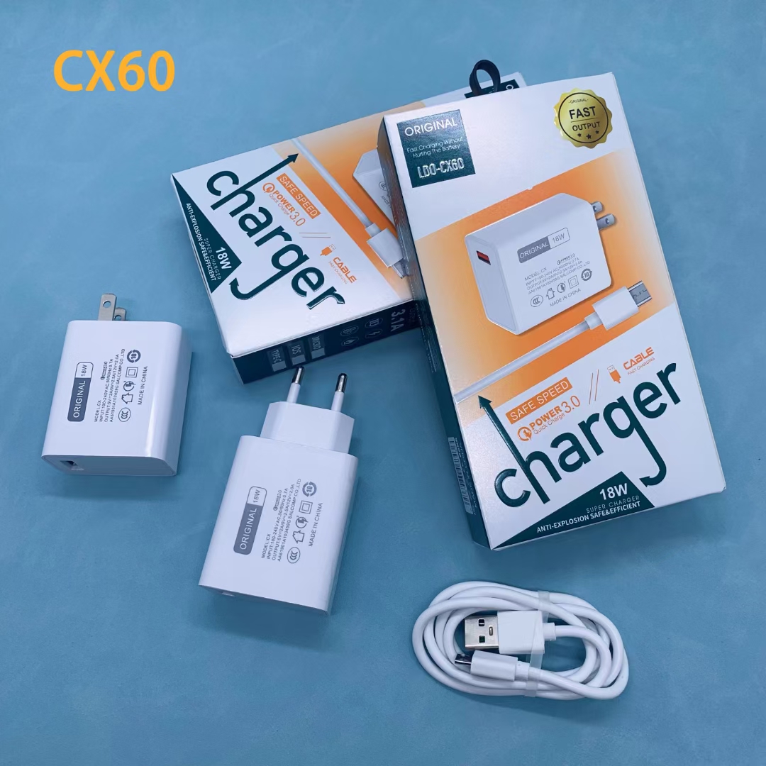 CX60 Multi-functional QC3.0 mobile fast charger is a universal charging head for various mobile phones including Apple, Huawei and Android pic 2