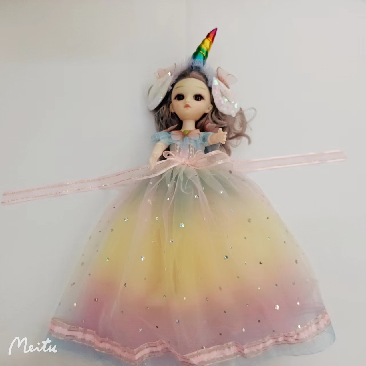 独角兽带音乐能动洋娃娃碎花裙婚纱系列礼品小女孩详情2