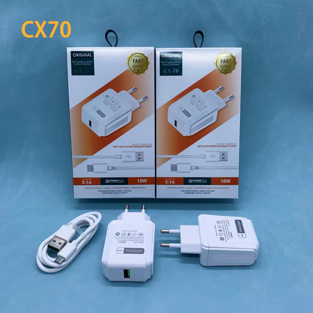 CX70 Multi-functional QC3.0 mobile phone fast charger is a universal charging head for various mobile phones including Apple, Huawei and Android pic 4