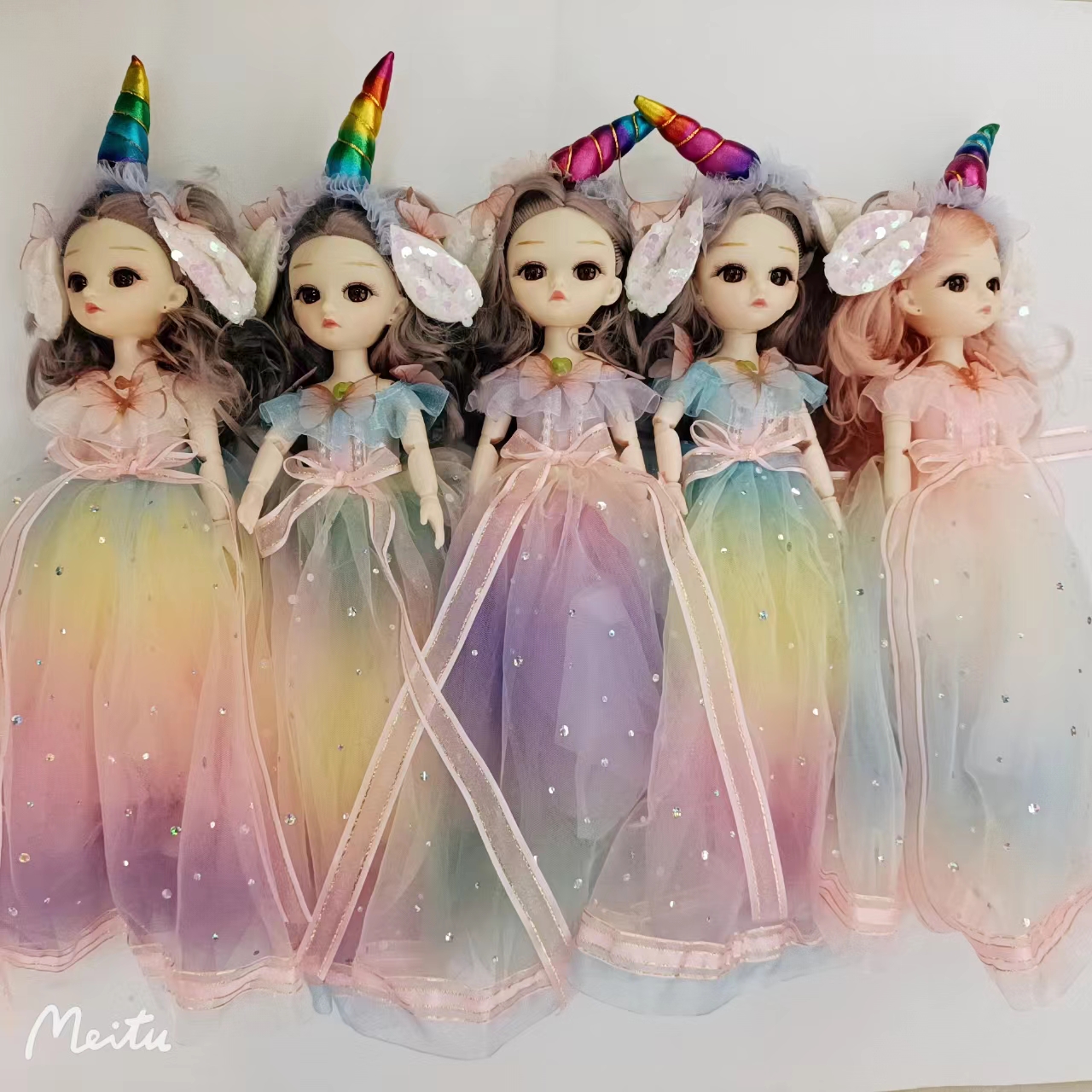 独角兽带音乐能动洋娃娃碎花裙婚纱系列礼品小女孩详情7