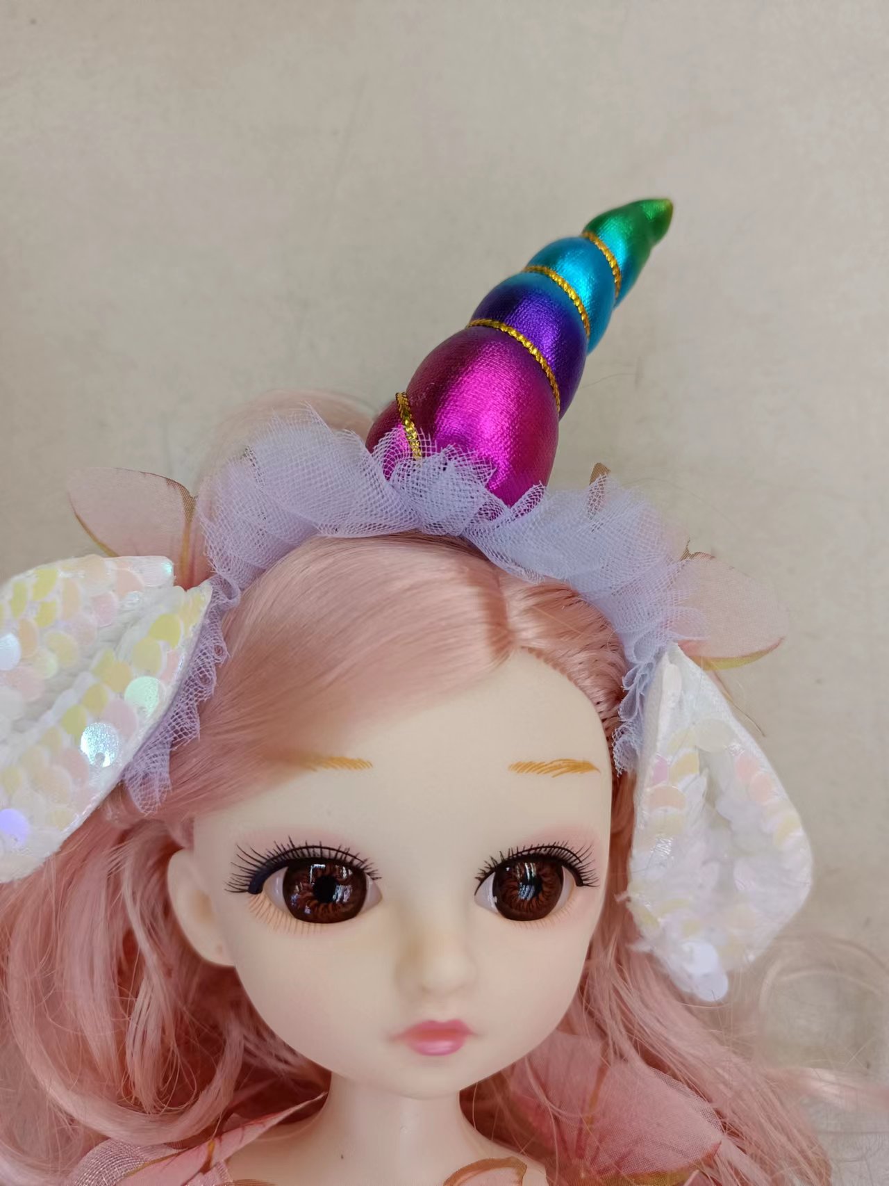 独角兽带音乐能动洋娃娃碎花裙婚纱系列礼品小女孩详情1