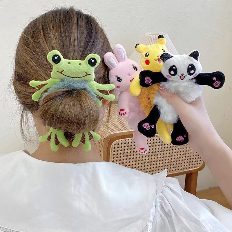 Heart-shaped beads, tassel lace, large intestine circle, ribbon hair tie, high elasticity hair tie, girls' high elasticity hair circle, hair accessory 2 details Picture