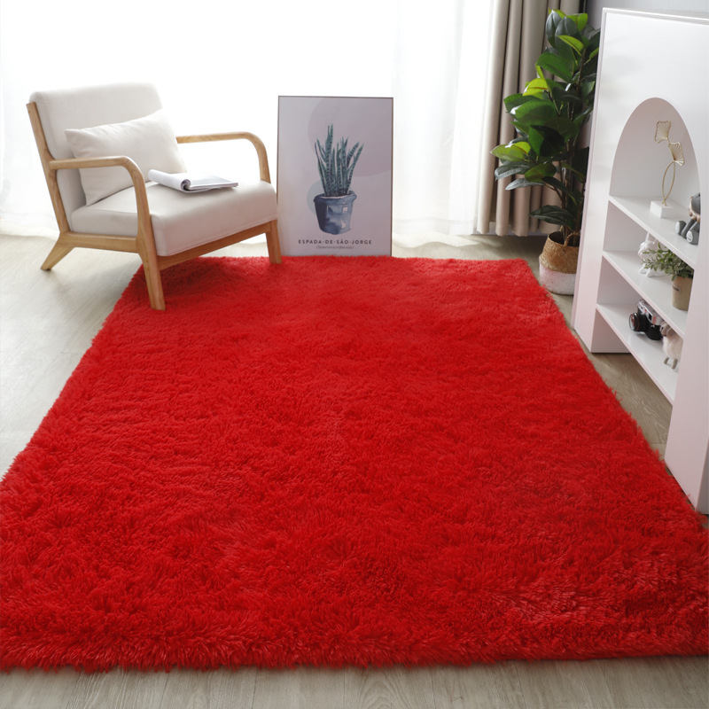 Thousands of plain long velvet carpet modern silk wool carpet living room coffee table sofa bedside rug bedroom rug floor mat