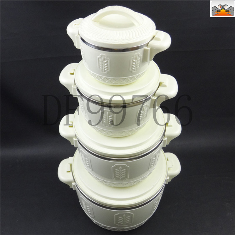 DF99766 Thermal insulation pot Large capacity thermal insulation pot thickened double ears non-magnetic inner tank Student dining hall Restaurant Cold four-piece household wholesale DF Trading House full figure