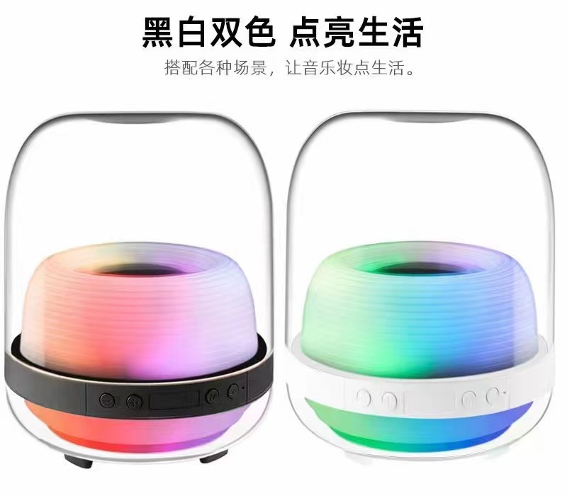 新款蓝牙音箱 水晶t4代L20琉璃AI智能蓝牙音响RGB灯超重低音家用详情10
