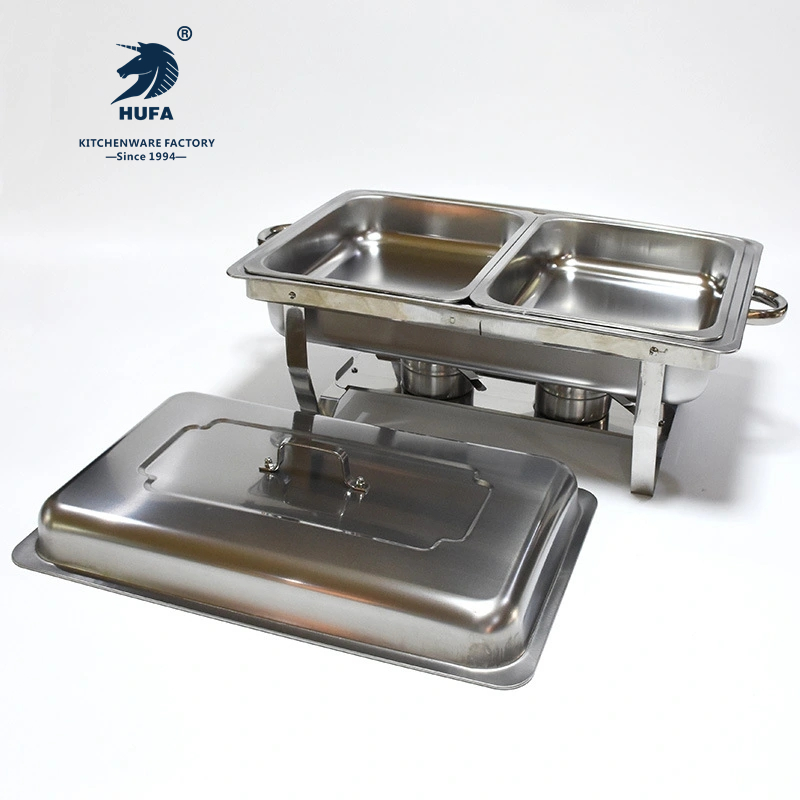 Stainless Steel Buffet Stove Hotel Restaurant Food Heating Containers Can Be Divided Into Compartments Containing Alcohol Stove Meal Insulation Stove Stainless Steel Stove Solid Alcohol Stove Buffet Stove Hotel Supplies Meal Stove Specification drawing