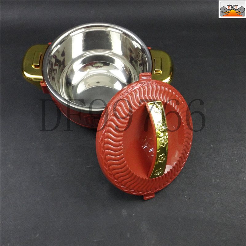 DF99766 Thermal insulation pot Large capacity thermal insulation pot thickened double ears non-magnetic inner tank Student Dining hall Dining room Cold four-piece household DF Trading House Item Picture