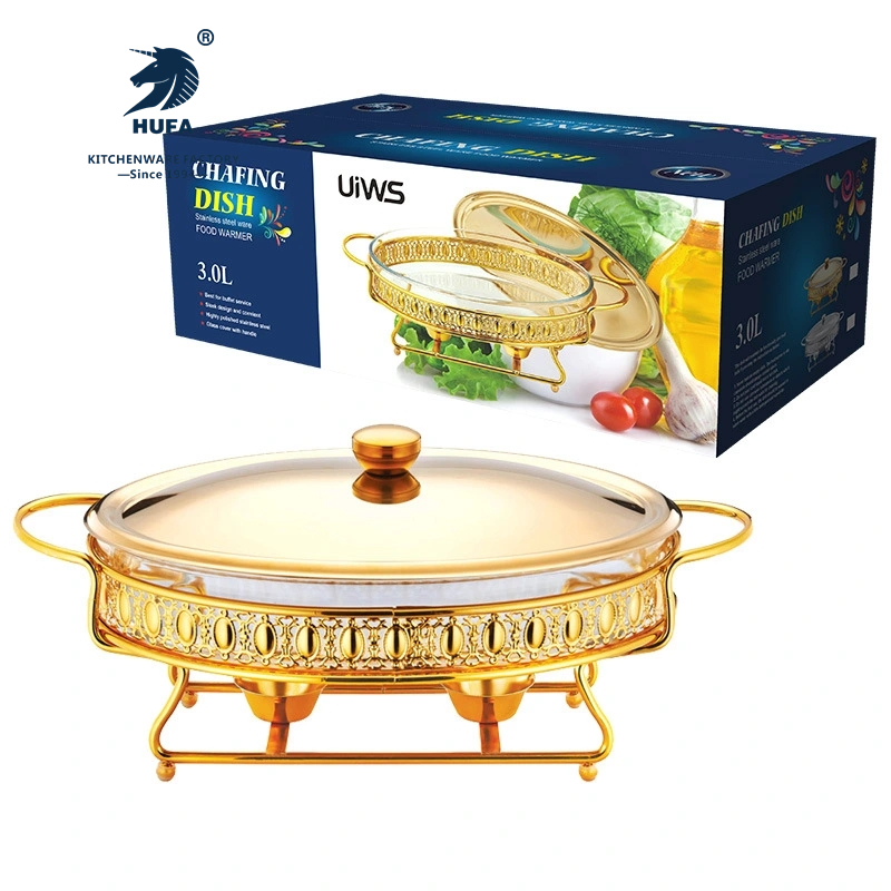 Exchange egg-shaped buffet stove Hotel restaurant food heating container iron stand glass tray alcohol cooker glass placer furnace stainless steel placer furnace gold plated placer furnace solid alcohol stove Hotel supplies thumbnail