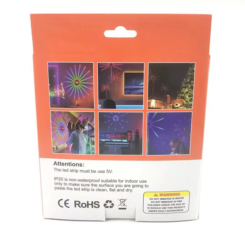 LED smoke and flower light strip, 5V multi-mode light wave, music voice control, intelligent APP, festive atmosphere, running and flowing light strip Application Scenario