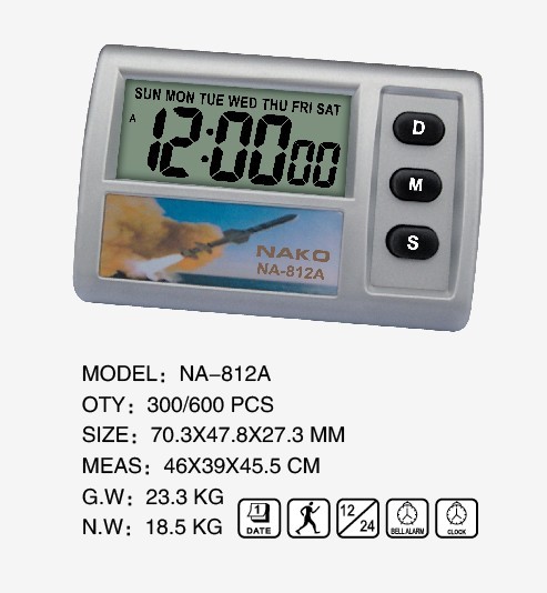 电子计时器NA-812A多功能小型家用电子钟迷你小号车钟学生做题考试计时表详情2