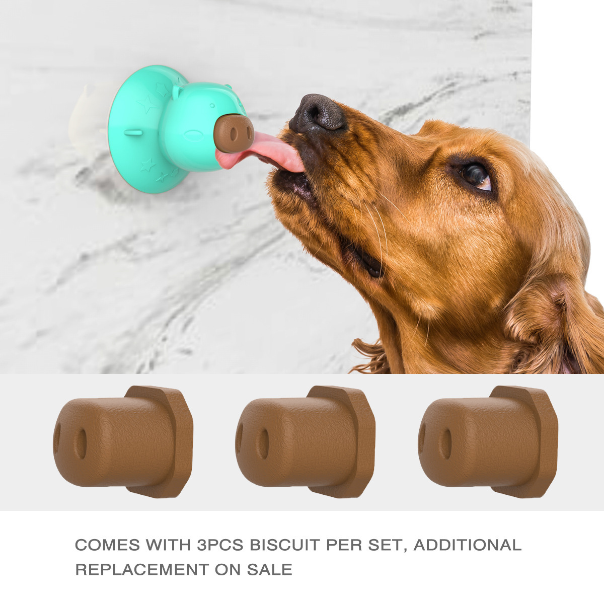 Wholesale of new pet toys: suction cups, teething sticks for pigs and dogs, biting and licking utensils, teething cakes, snacks, and dog toys Specification image