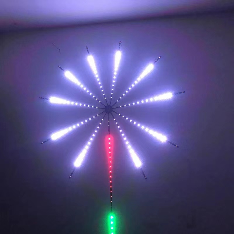LED smoke and flower light strip, 5V multi-mode light wave, music voice control, intelligent APP, festive atmosphere, running and flowing light strip Specification drawing