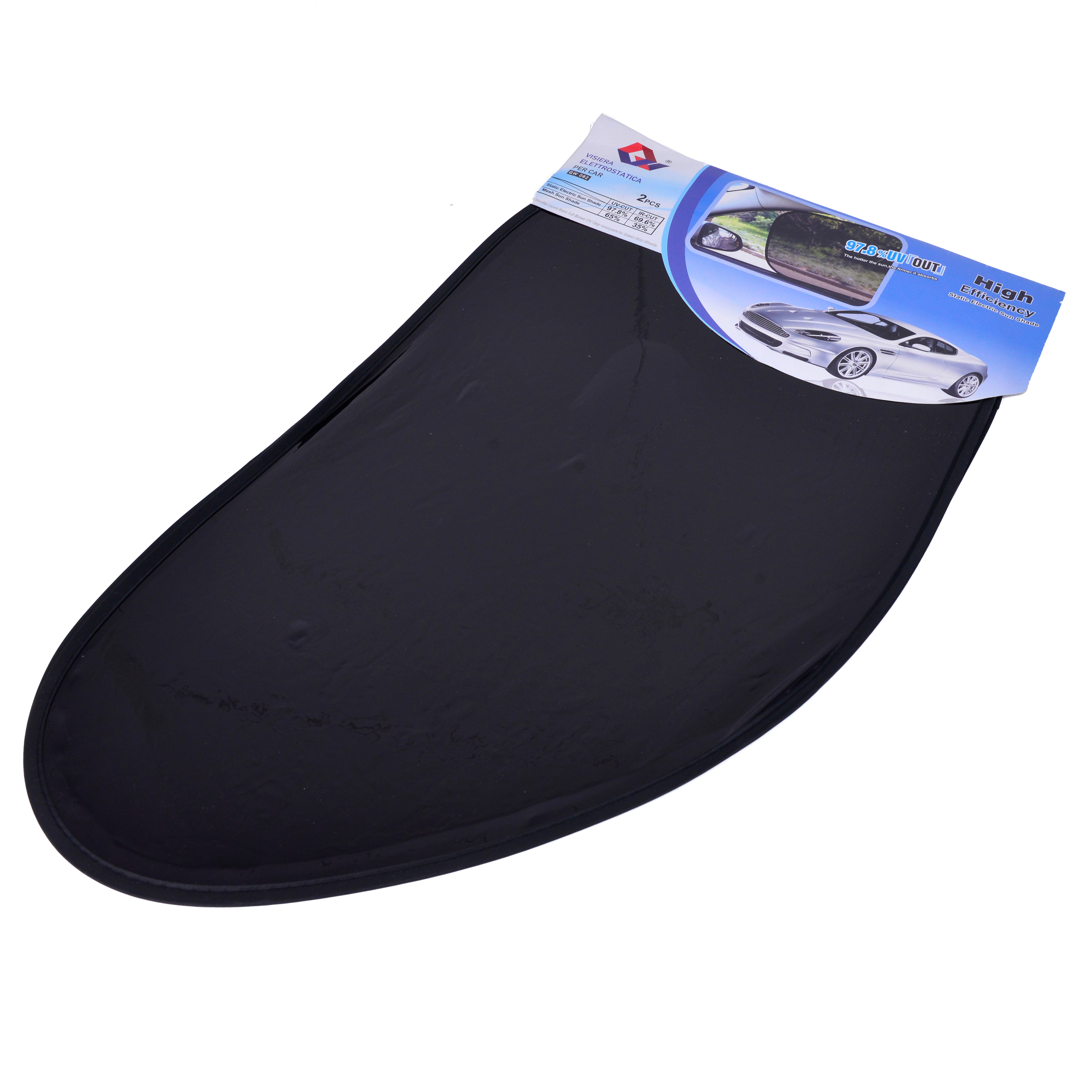 Car sunshade ring electrostatic film sunshade summer heat insulation sunshade sunblock car window oblique block 65*38cm 2pc QWei car decoration QW10 full figure
