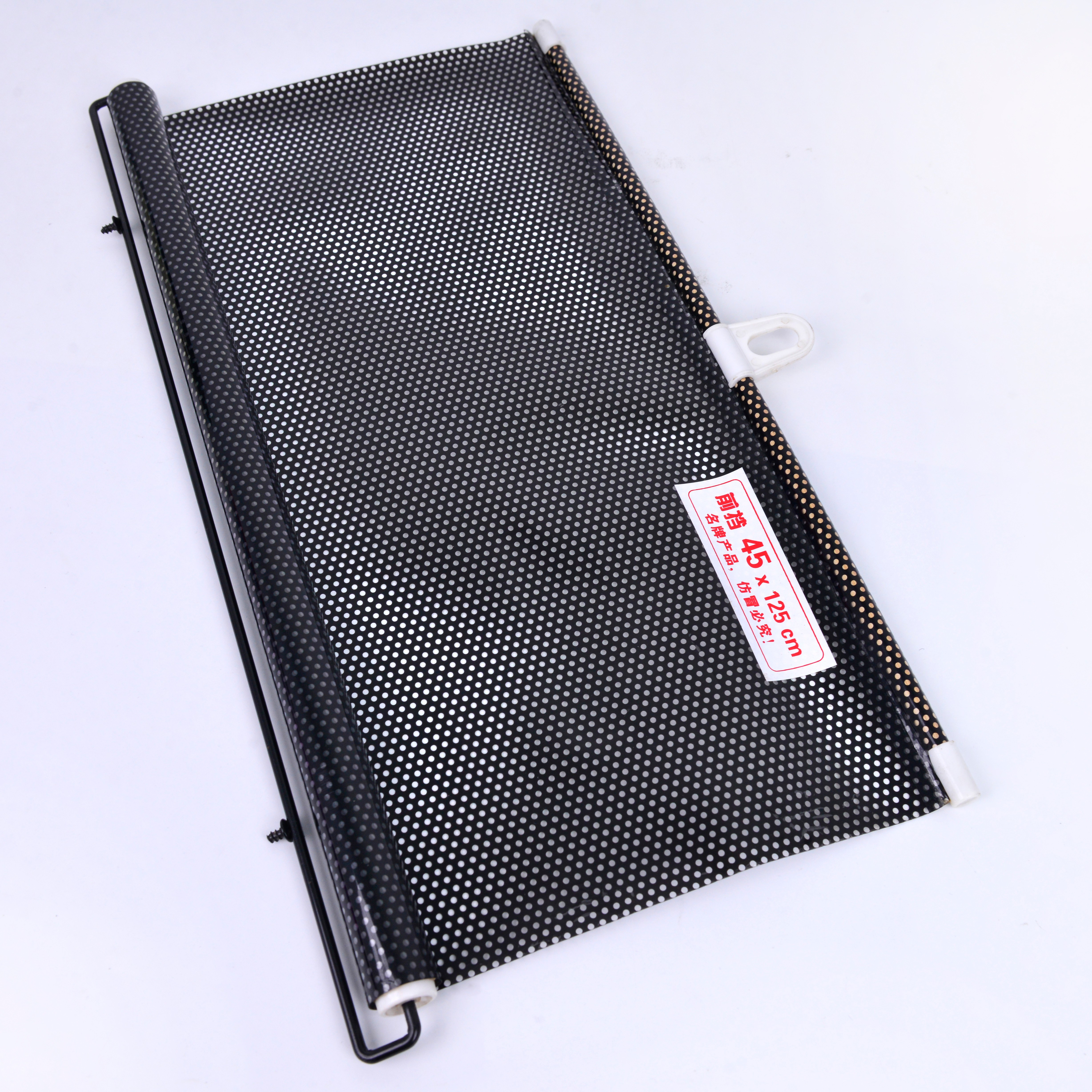 Auto retractable shade shade wave point black side block automatic retractable shade block suction cup type sunscreen curtain window glass sun gear QW14 car decoration Specification drawing