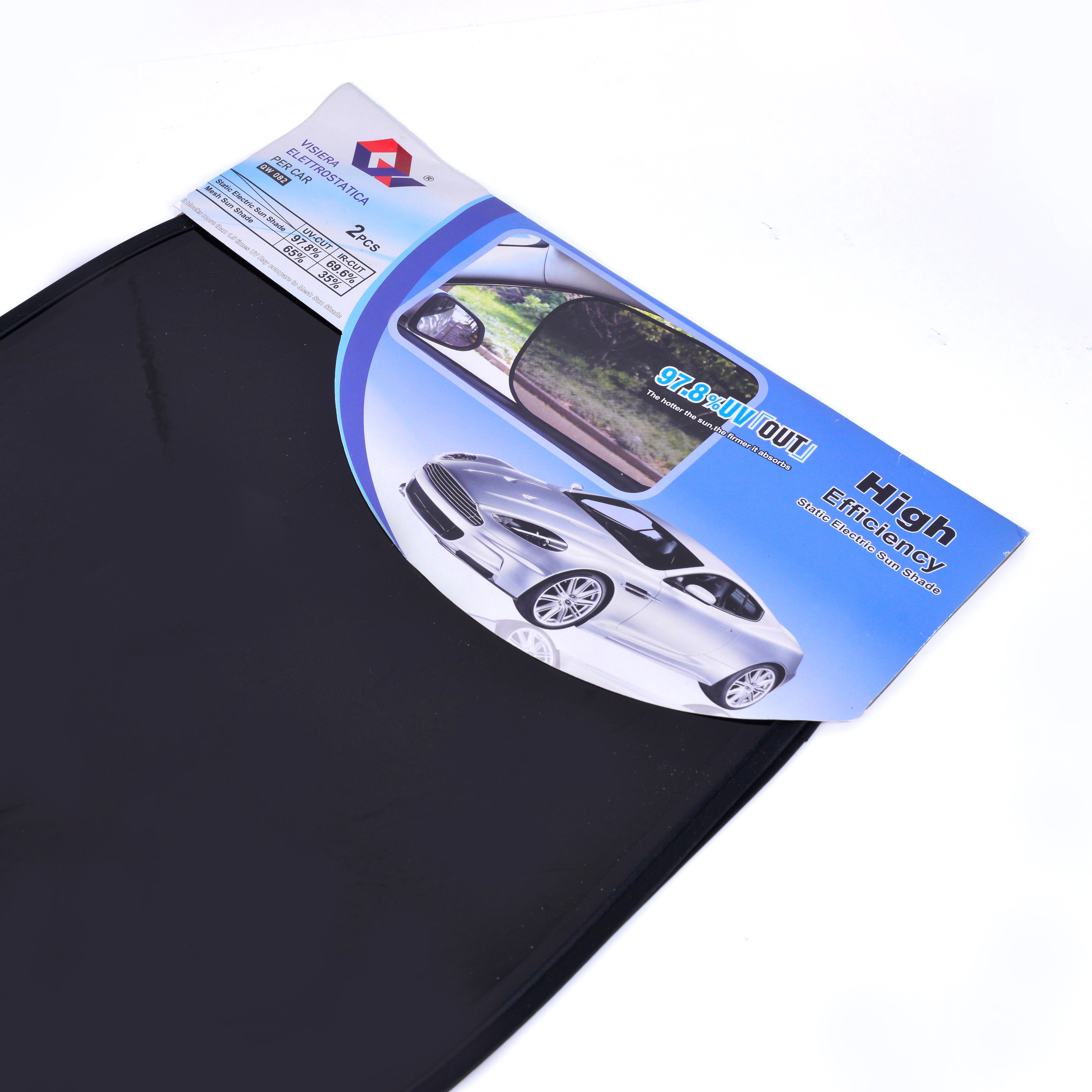 Car sunshade ring electrostatic film sunshade summer heat insulation sunshade sunblock car window oblique block 65*38cm 2pc QWei car decoration QW10 Specification drawing
