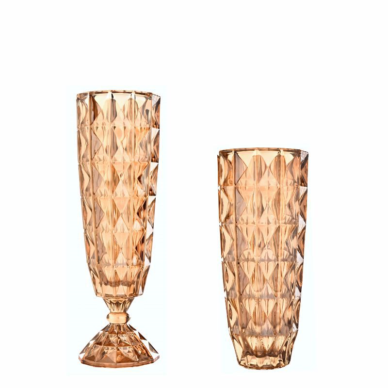 Yuxing Glass Large Vase Thickened crystal glass vase ornament, creative living room flower arrangement transparent water-grown rose decorative ornament pic 18