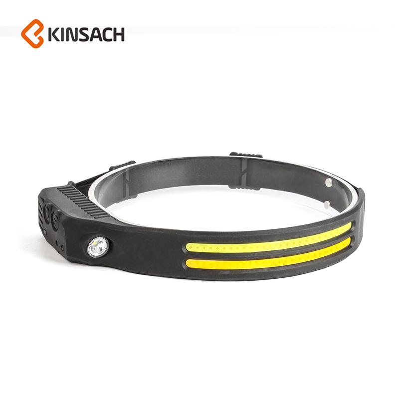 New silicone LED smart sensor light, portable rechargeable high-intensity outdoor long-range headlamp for night fishing and running