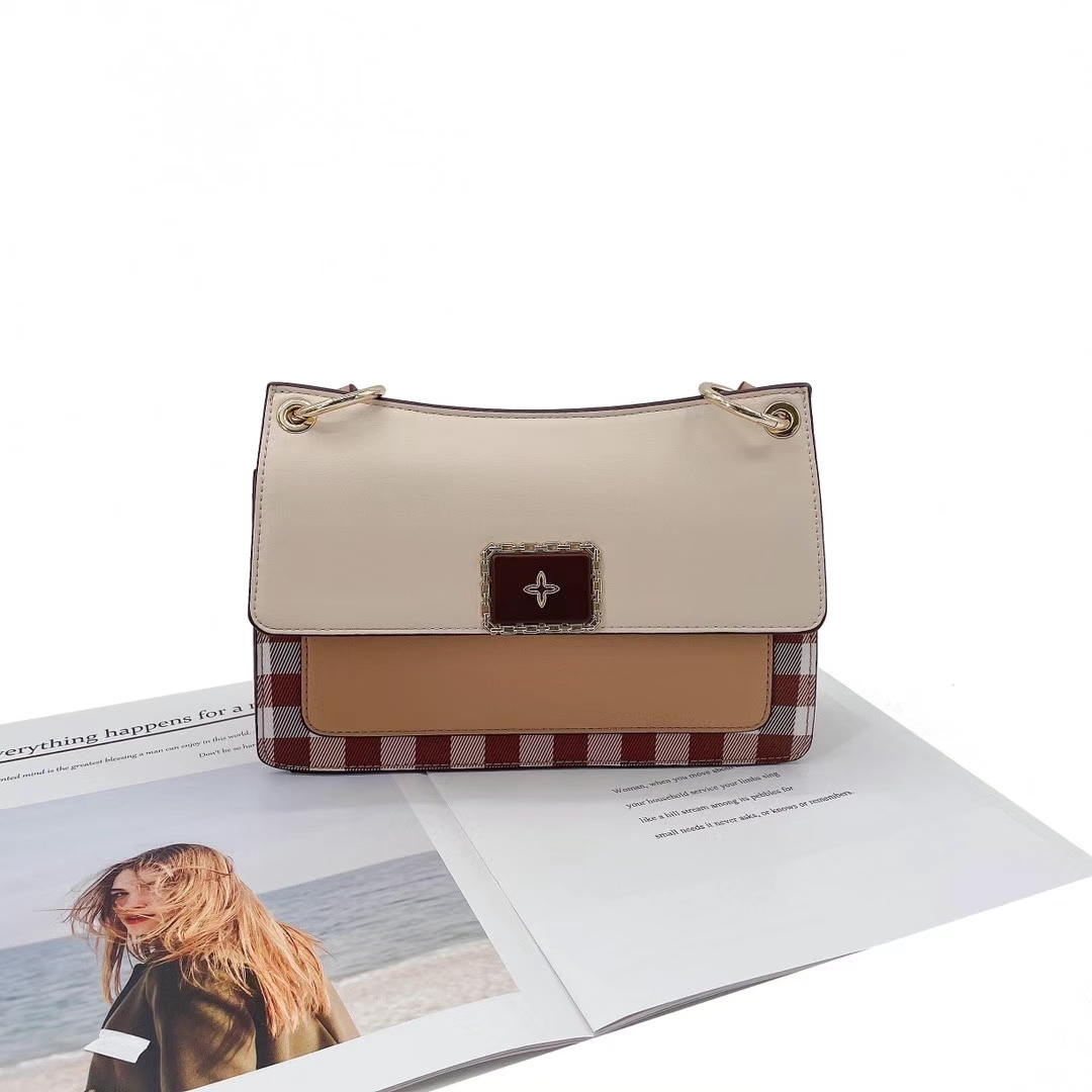 classic reproduction through time-mangoni new Mori plaid shoulder messenger bag