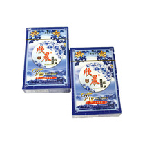blue and white porcelain poker card with blue core