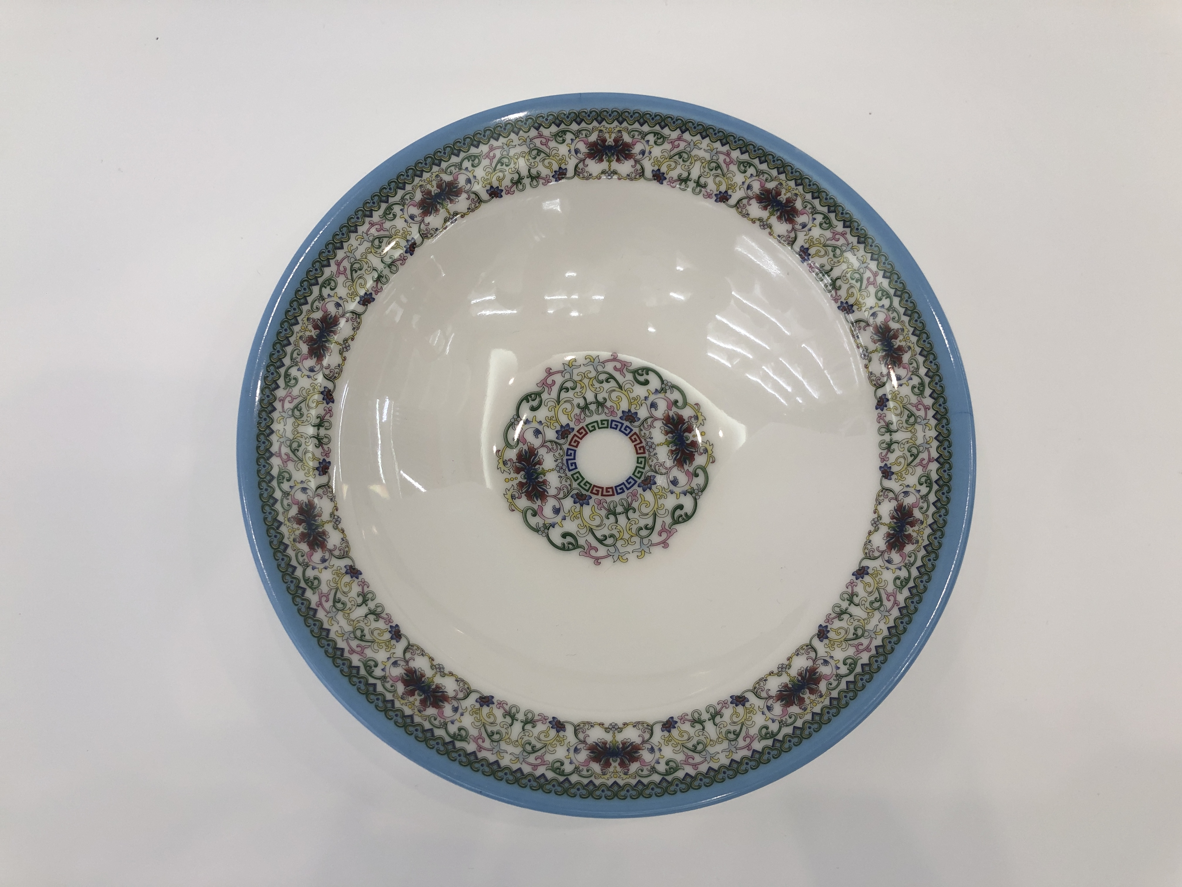 Melamine plate imitation porcelain tableware plastic tableware Hotel tableware dish frosted dish cold dish Auspicious flower plate soup plate