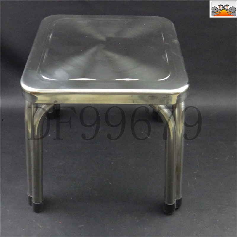 DF99679 Stainless steel four-legged square stool Stainless steel stool Height four-legged reinforced round stool table stool Household stool Round dining chair Outdoor light DF TRADING HOUSE