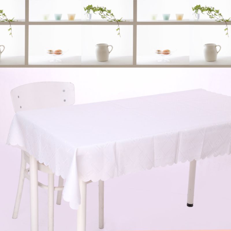 美式简约全涤提花餐桌桌布 素色菱形块台布 定做各种颜色和尺寸