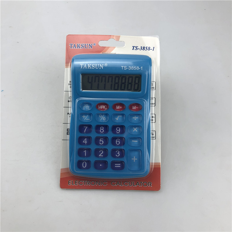 计算器TS-3858彩色小号口袋便携翻盖8位数带时间计算外贸畅销计算机详情3