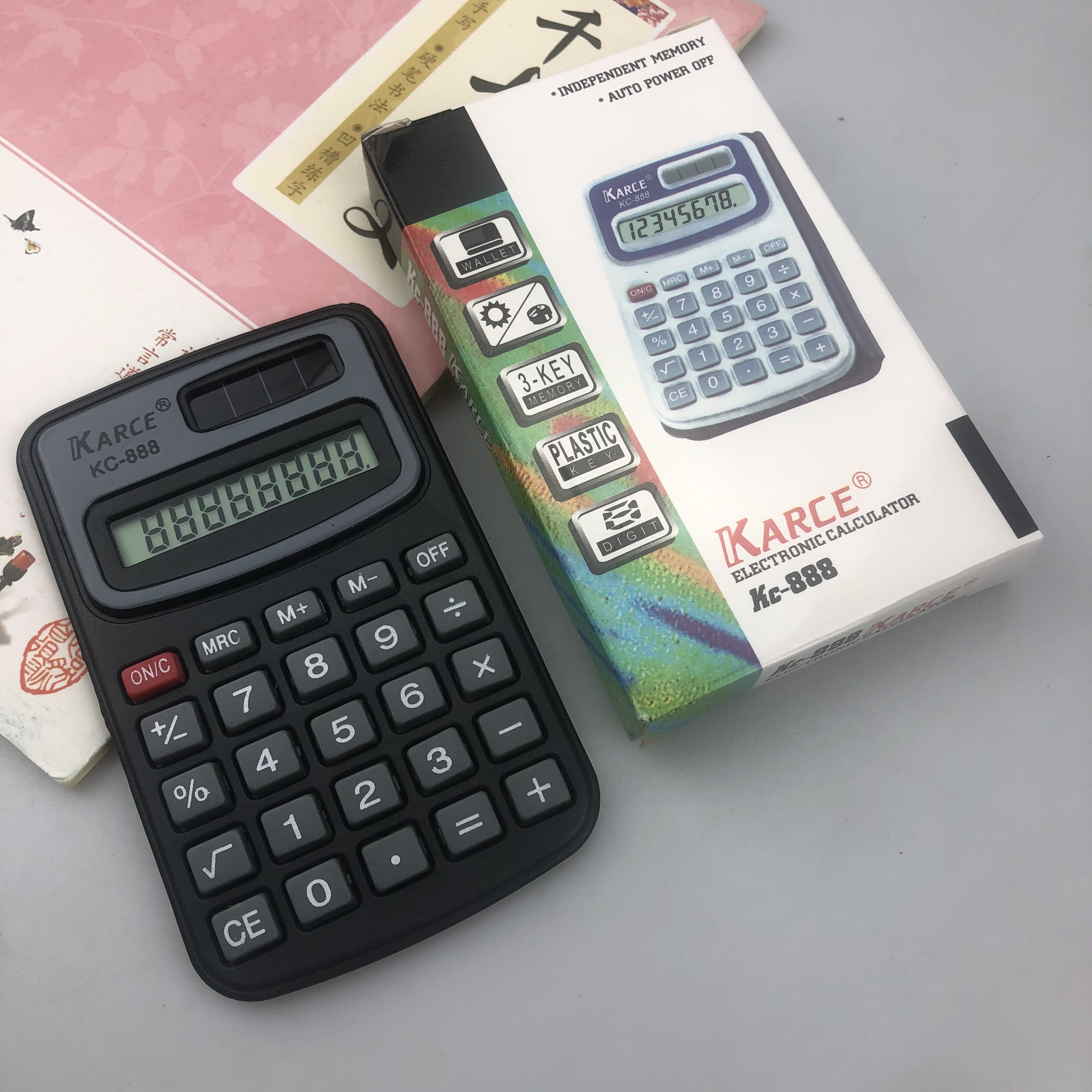 计算器KC-888黑色皮包小号口袋便携带皮套8位数计算外贸畅销计算机