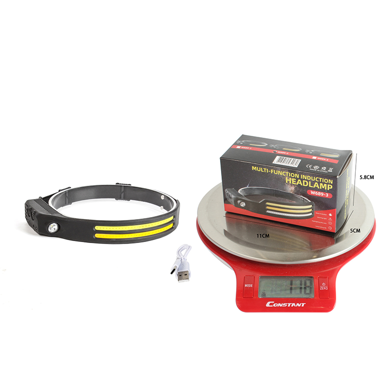 New silicone LED smart sensor light, portable rechargeable high-intensity outdoor long-range headlamp for night fishing and running Specification image