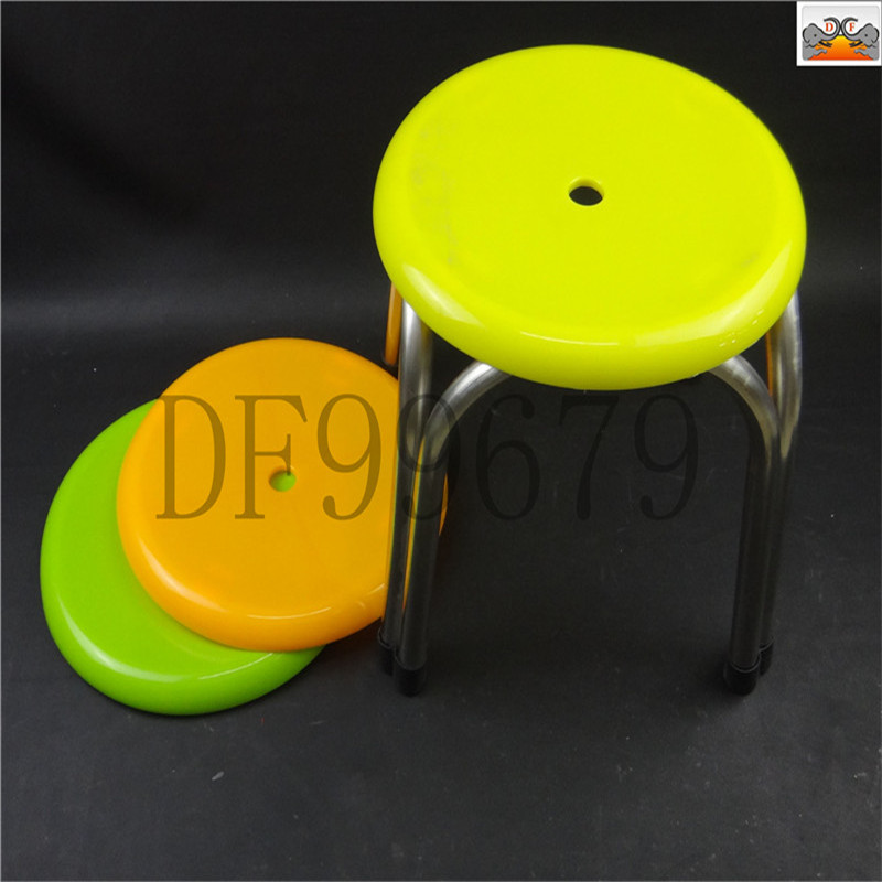 DF99679 Plastic-faced four-legged stool Wholesale Stainless steel plastic chair Four-legged stool Outdoor steel chair Round stool Canteen DF TRADING HOUSE