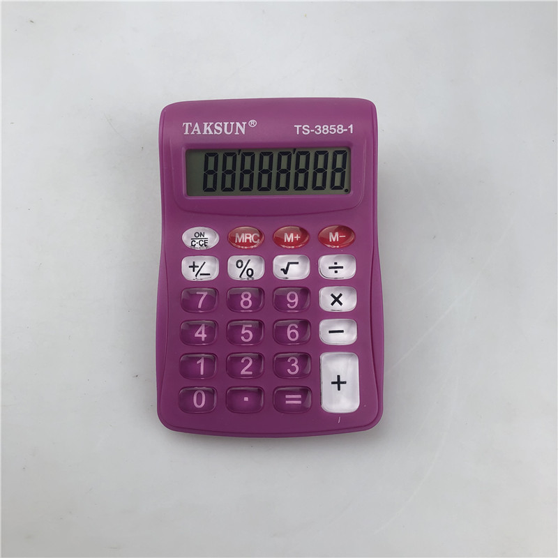 计算器TS-3858彩色小号口袋便携翻盖8位数带时间计算外贸畅销计算机详情8