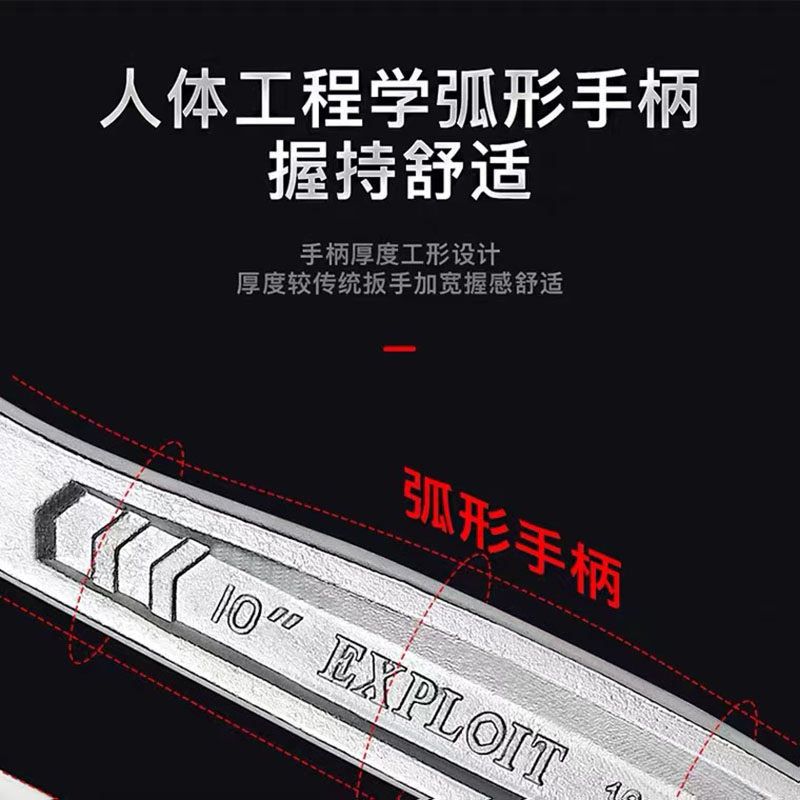 Open adjustable wrench multi-functional tool, large opening short handle adjustable pipe wrench, universal 8, 10, 12-inch board pic 4