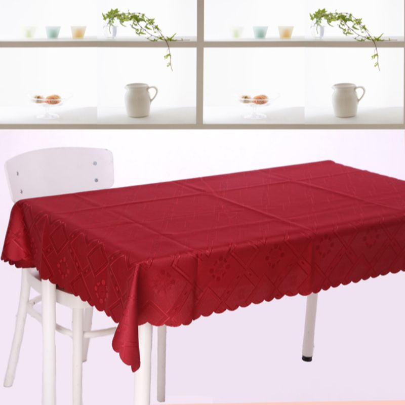美式简约全涤提花餐桌桌布 素色菱形块台布 定做各种颜色和尺寸详情图3