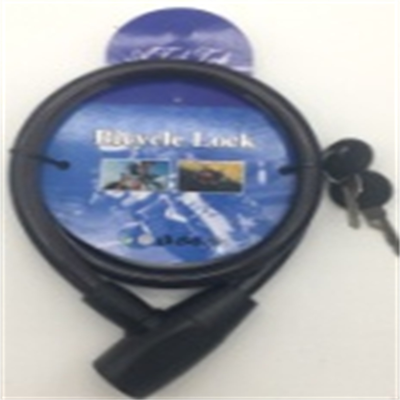 Bicycle lock 12*800MM tasteless copper core black steel wire lock thumbnail
