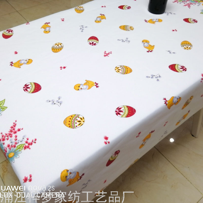 Nordic tablecloth fabric waterproof oil free wash rectangular garden table polyester Easter table mat thumbnail