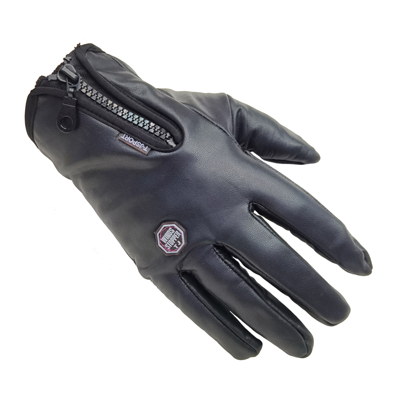 180809 guantes de cuero a prueba de viento guantes de dedo completo ciclismo ciclismo largo guantes de dedo guantes térmicos de ciclismo antideslizante todos los dedos de fitness guantes deportivos details Picture