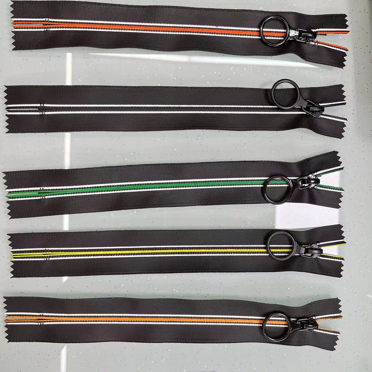 Manufacturer of waterproof zipper stripe color white green yellow orange and other colors, circle top, a variety of zippered bags jacket thumbnail