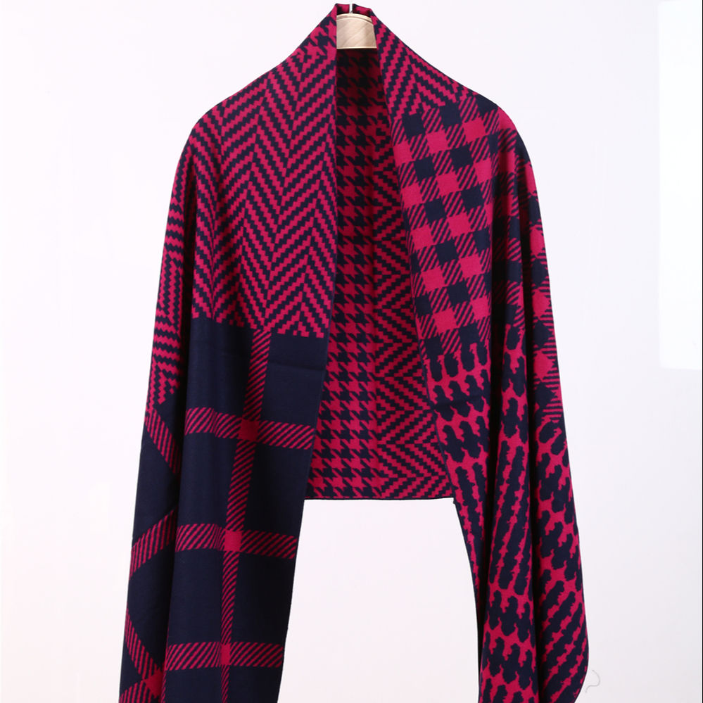 New Vision manufacturer wholesale winter poly cotton shawl scarf stoles women