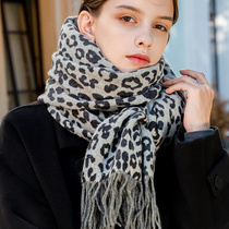 New Vision Leopard Print Scarf Women Autumn Winter New Euramerican Style Rectangular Warm Double Sided Stylish Shawl