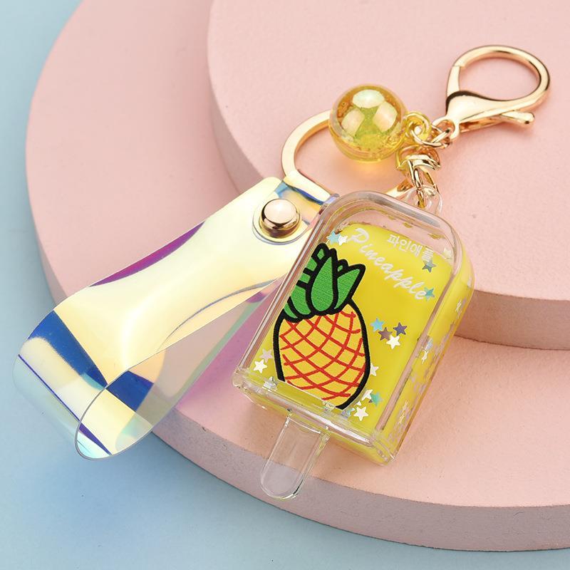 Plastic acrylic keychain Fruit series 3 piece keychain set mixed with 1 blue goose