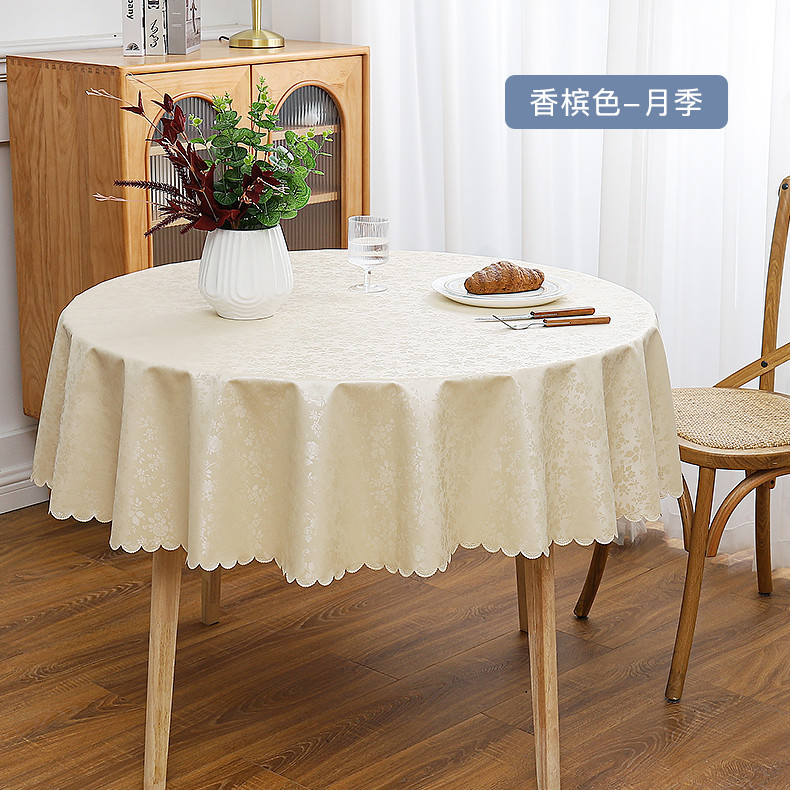 吕字家具-防油防水防烫免洗家用饭店酒店圆形桌布大圆桌欧式餐桌垫布艺台布详情4