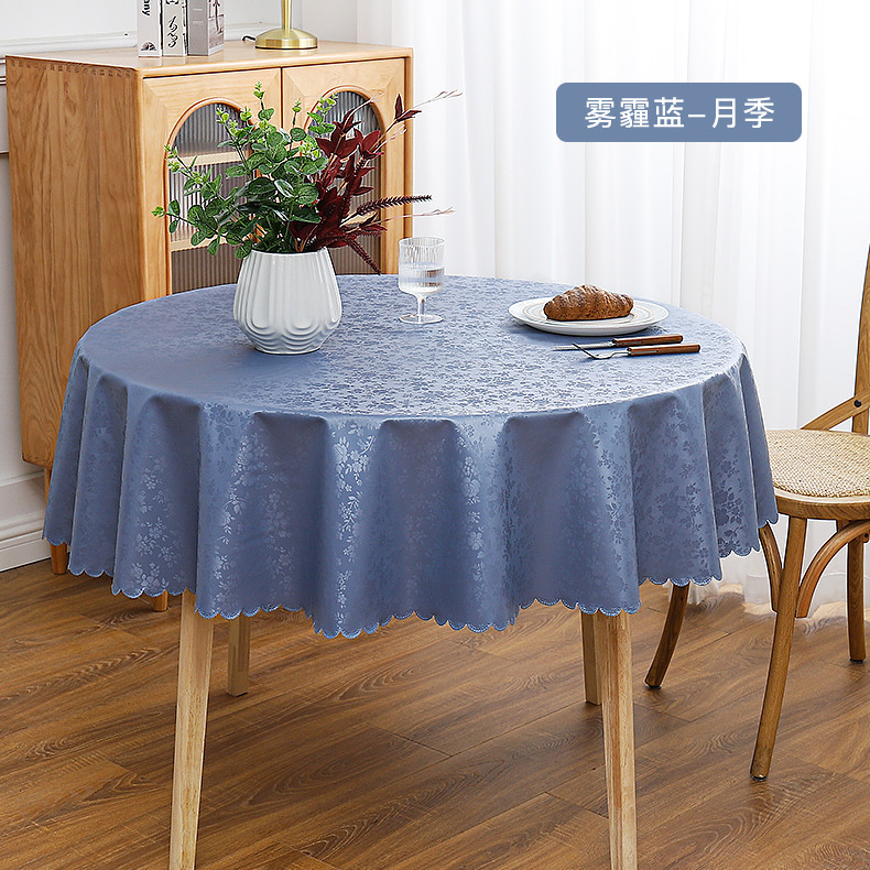 吕字家具-防油防水防烫免洗家用饭店酒店圆形桌布大圆桌欧式餐桌垫布艺台布详情5