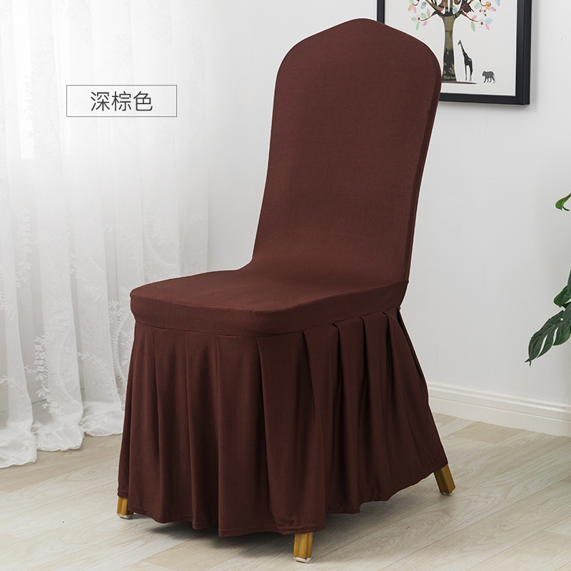 吕字家具-白色长百褶裙弹力椅套酒店饭店椅子套罩餐厅宴会婚庆餐椅垫凳子套详情9