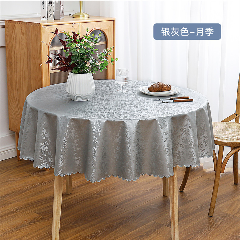 吕字家具-防油防水防烫免洗家用饭店酒店圆形桌布大圆桌欧式餐桌垫布艺台布详情3