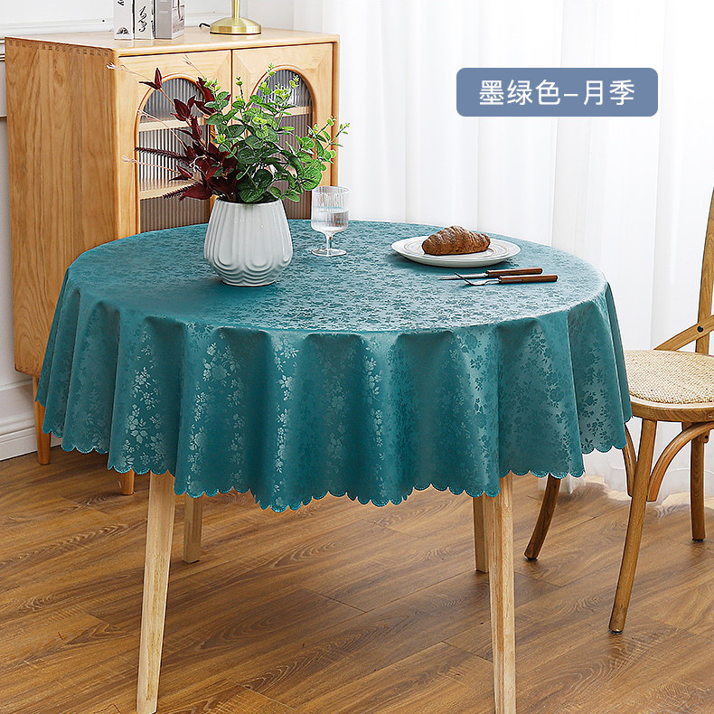 吕字家具-防油防水防烫免洗家用饭店酒店圆形桌布大圆桌欧式餐桌垫布艺台布详情1