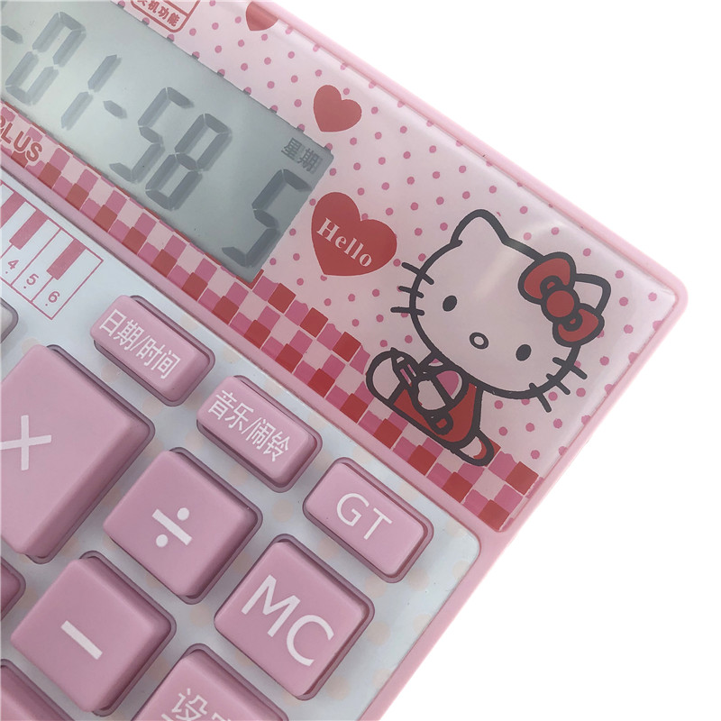 计算器KT-712大号卡通粉色语音计算机美女办公计算机商店商场店铺计算货款计算器详情8